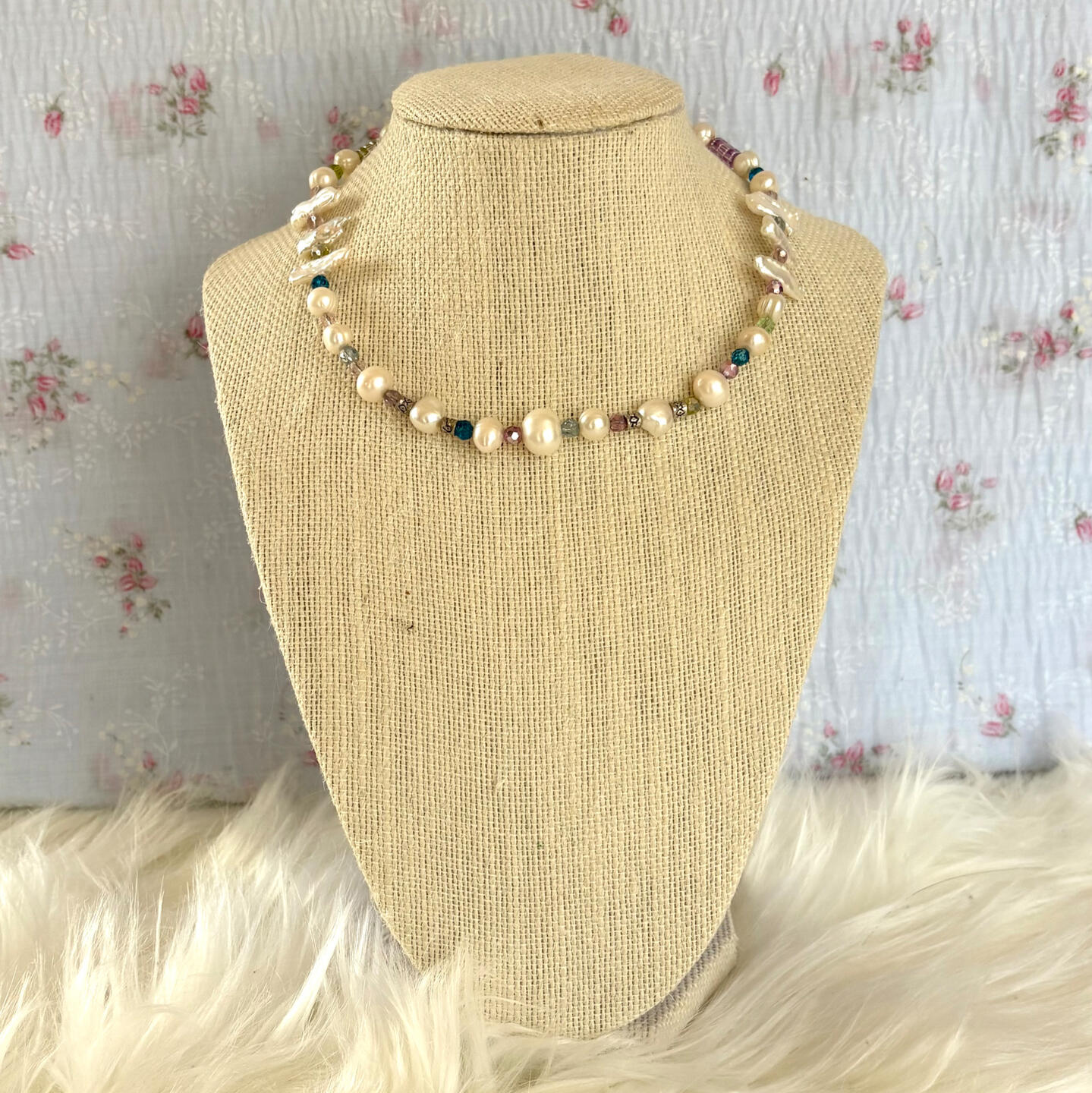 show us that smile. this necklace mirrors the vulnerability, and strange appeal, of the only exposed part of our skeletons. constructed with freshwater pearls, acrylic beads, and stainless steel hardware.